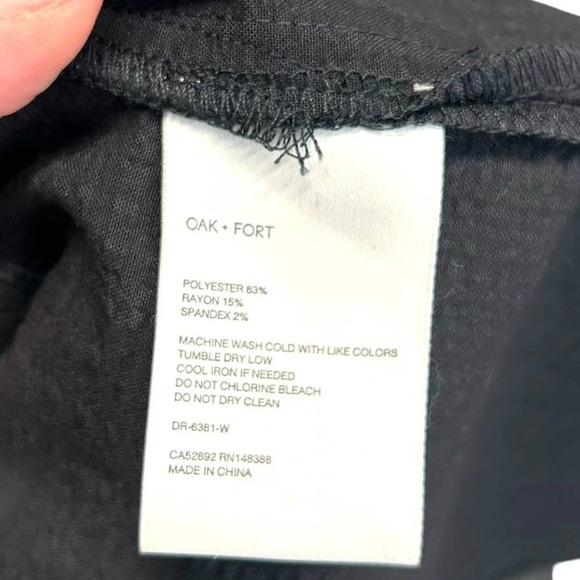 Oak + Fort Black Check Off Shoulder Shirt Dress Size Small - Picture 9 of 10